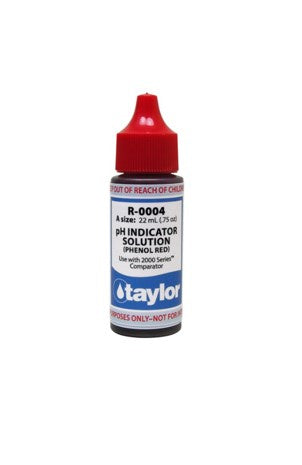 #4 .75 oz pH Phenol Red Indicator Solution for 2000 Series Dropper Bottle R-0004