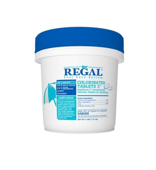 Regal 4 lbs 3" Chlorinated Tabs (8) Unwrapped Pail
